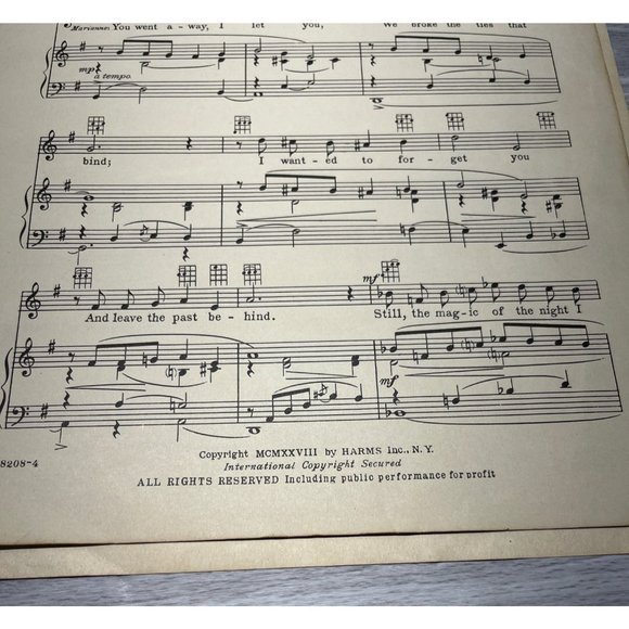 Piano Sheet Music Lover Come Back to Me from The New Moon Sigmund Romberg 1928 - Picture 3 of 5